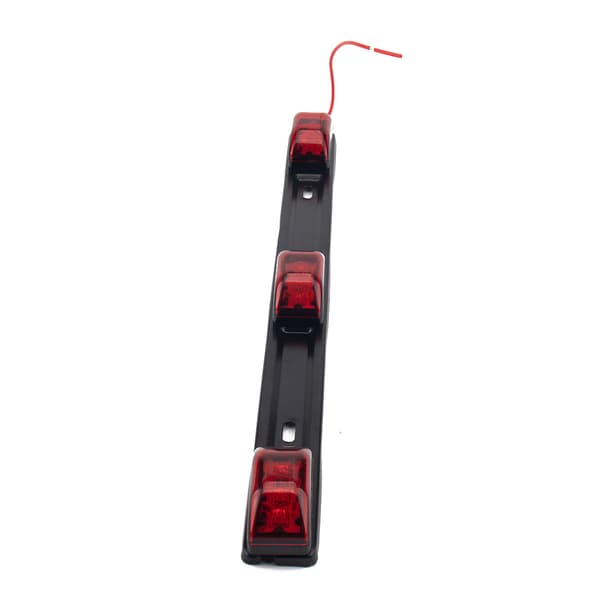 1 stk. Rød 9 LED ID Strip Markeringslys Baglygte Sort Rustfrit Stål Beslag kompatibel T