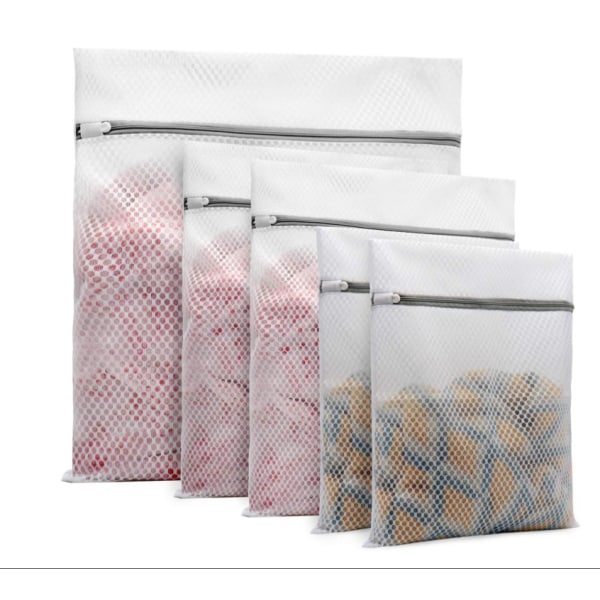 5 stk slitesterke honeycomb mesh vaskeposer for delikate klær