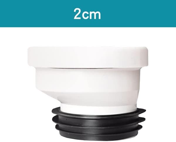 Toalettslangekobling - Eksentrisk Rett Avløpsdyse (2 cm)
