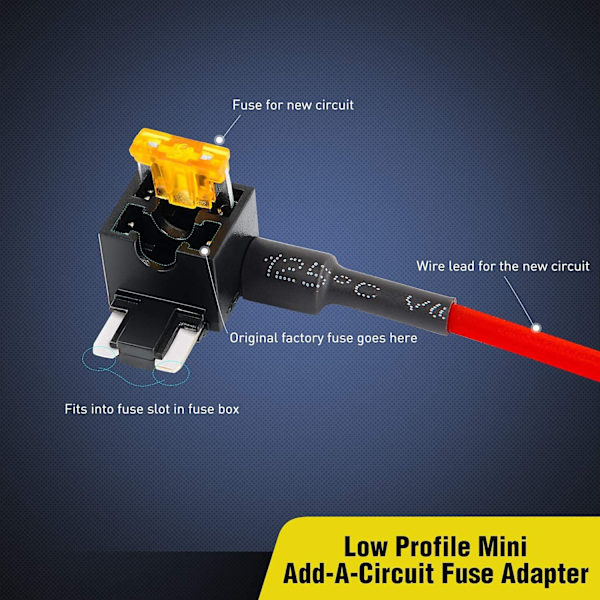 10-delt 12V Automotive Ekstra Kredsløbssikring TAP-adapter med 5 Amp