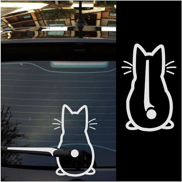 Katt vindusvisker klistremerke, morsomt kattunge vindusvisker klistremerke, 3D søte klistremerker for bakvindu