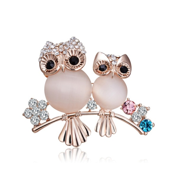 Broche Owl Shape Rhinestone Covered Crystal Beauty Broche Pin Tørklæder