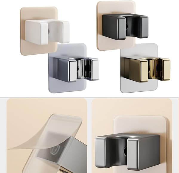 Duschmunstyckeshållare Utan Borrning, ABS-Material, Väggmontering, Guld