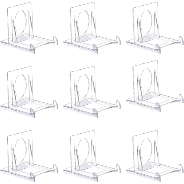 36 stk. klare akrylpladeholdere 6,5 x 5 x 5,5 cm justerbart displaystativ i plastik til mobiltelefon CD billedramme fotoplader display