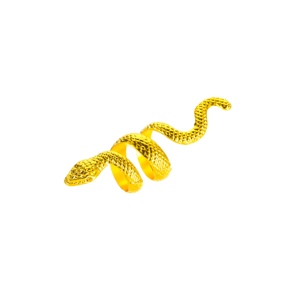 Punk Snake Rings Guld Överdrivna Snake Rings Vintage Serpent Rings Go