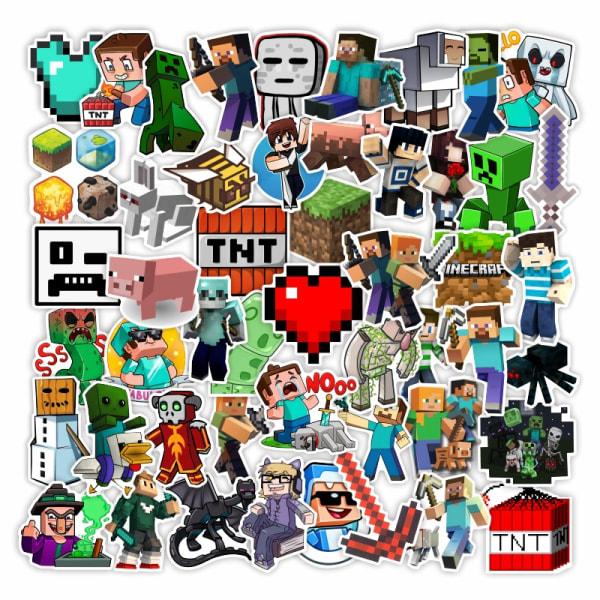 50 st Minecraft Stickers Vattentäta Vinyl Laptop Stickers