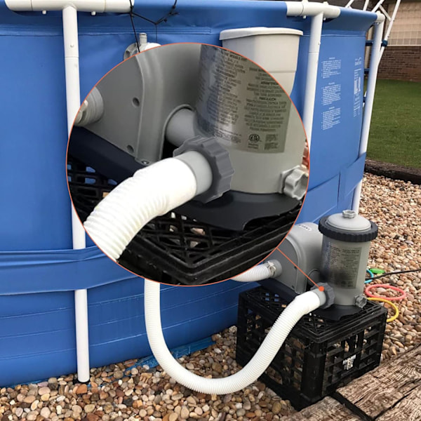 Stykke Poolslangeadapter, Poolslangeadapter, Poolslangeadapter med tætningsring til poolpumper med gevindforbindelse