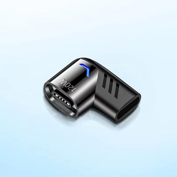 Magnetisk adapter Vinkel USB C Adapter 120w Hurtig opladning Dataoverførsel E