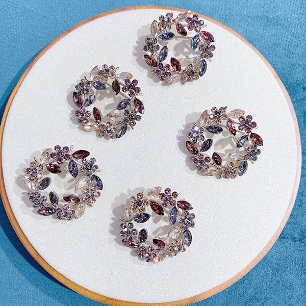 Farver Krystal Broche Pins Rhinestone Brocher Smykkegave til Kvinder