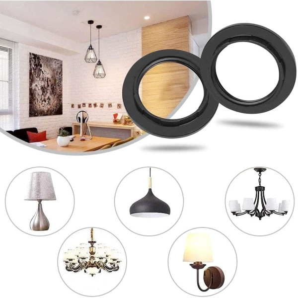 4 st E27 Reducer Ring Lampskärm Ring Lampskärm Adapter för Plattljus