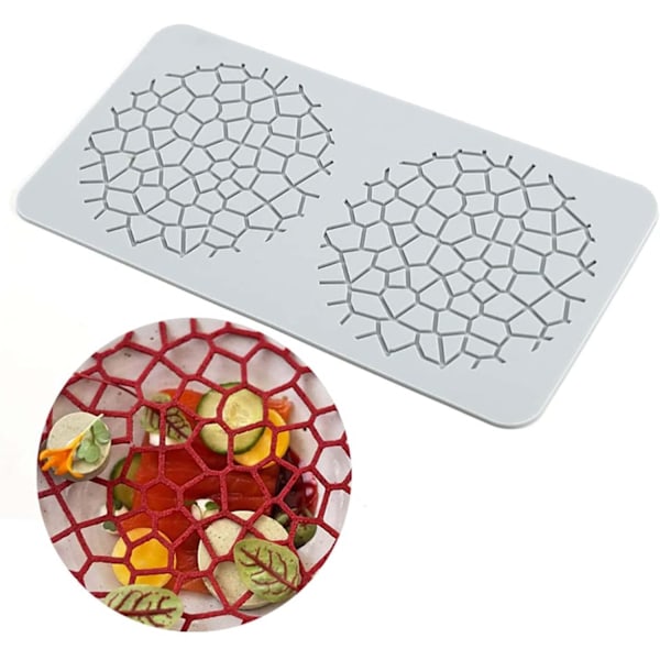 Tårtspetsform, Silikonform Fondant Tårtspetsmatta, Tårtimponeringsform, Sockerhantverksform Ätbar Tårtdekoration, 2 Hål Gitter