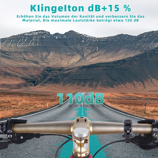 Mini Cykelklocka Högljudd 100-110dB Hög Klocka för Styrdiameter 22-31.8mm Vattentät Liten Klar Signal Elektrisk Cykel MTB Fällcykel Barncykel