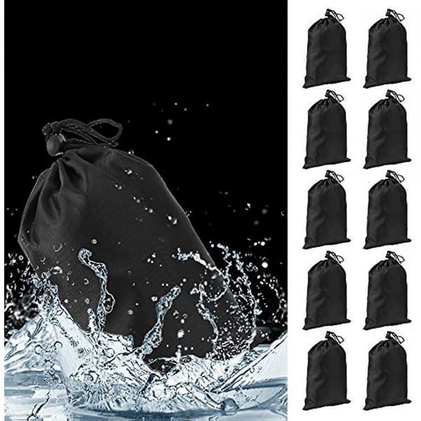 Sort Drawstring Taske  10 stk Bærbar Polyester Vandtæt Drawstring Bære