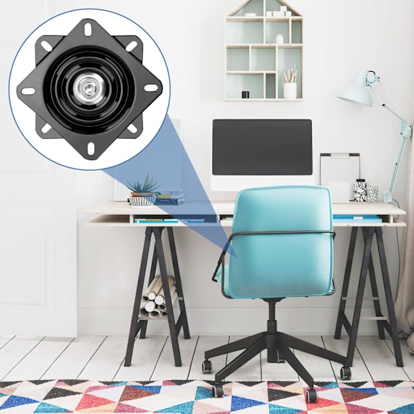 tum 360° Roterande Vridplatta, 150 kg Lastkapacitet, Lazy Susan i Stål för Barstol och Kökskåp