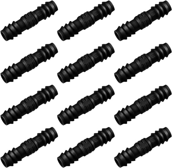 Rørkoblinger kompatible med 16 mm vandingssystem (koblinger) 12 stk.