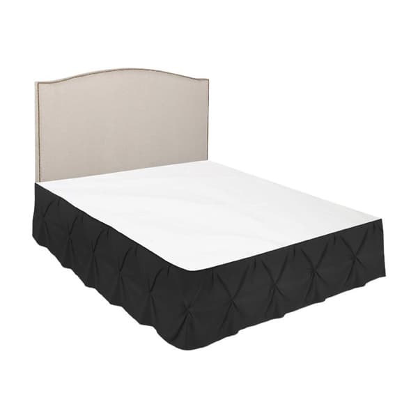 Hvit sengekappe Queen Size, plissert sengekappe Queen, 152 x 203 cm