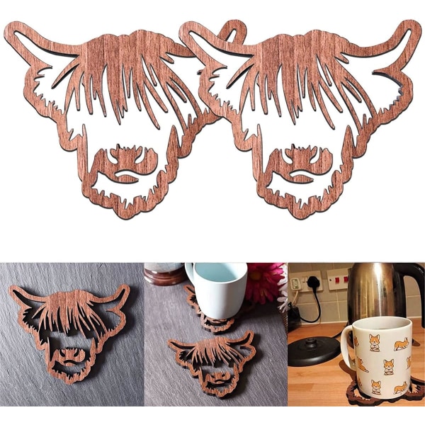 Træ Cow Coasters, Sjov Coasters Coaster Holdere, Træ Mini Pallet Coas