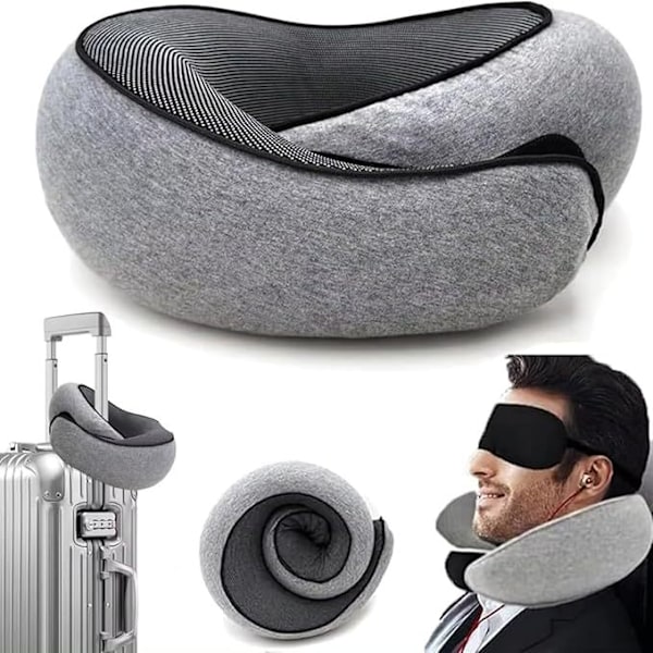 Resenackkudde Flygplan Memory Foam Resekudde Nackkudde för Resor Lämplig för Flygplan, Kontor och Bilar