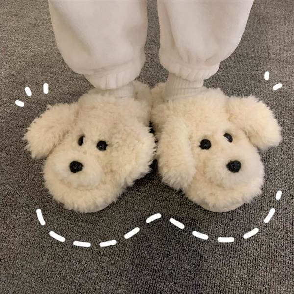 Söta plyschtofflor Kawaii-tofflor Dam Fluffy Kawaii Hemtofflor