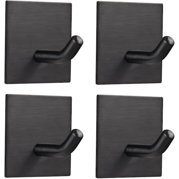 Kraftiga självhäftande krokar, rostfria stålkrokar för kök, badrum, hem, dörr, handduk, kappa, nycklar, badrock, 4-pack