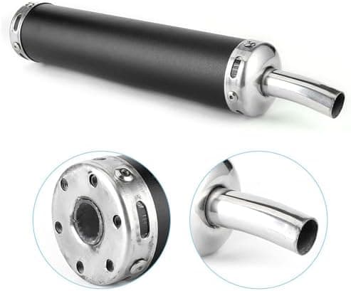 Motorcykel Udstødningslyddæmper, 20 mm/0,8 tommer Udstødningslyddæmper Modificerede Dele til Time (Sort)