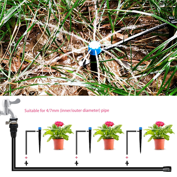20 stk. justerbar drypvandingssprinkler, 360 graders 8-huls mikro drypvandingssprinkler