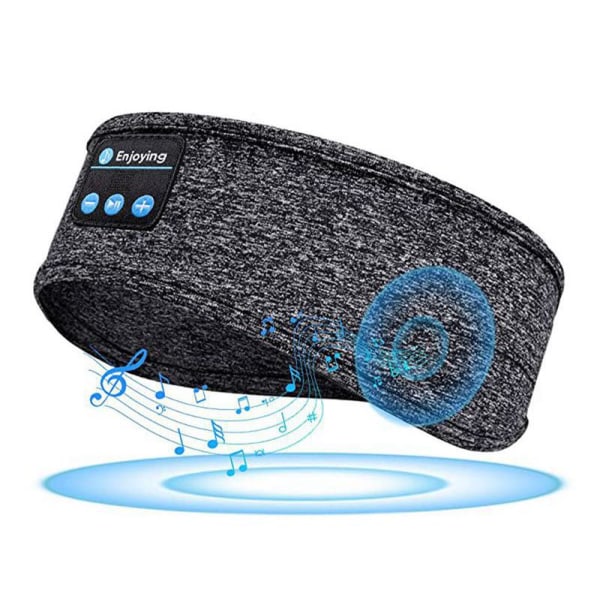 Sömnhörlurar - Pannband & Ögonmask med Bluetooth hörlurar grå