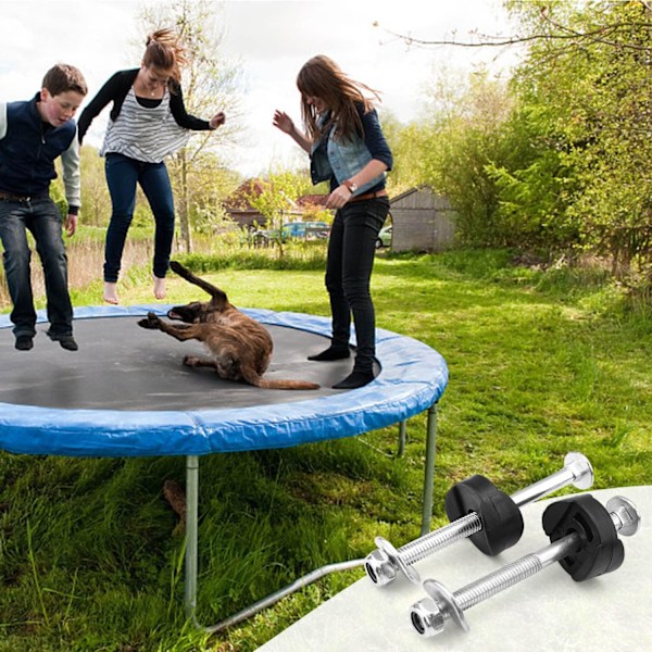 12 stycken Trampolinskruvar, Trampolinskruvset för barn, Galvaniserade trampolintillbehör i stål, Lämplig för trampolin