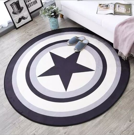 Avengers Shields Tuftet Tæppe Tuftet Polyester Bademåtte, Børnebad (Rød)