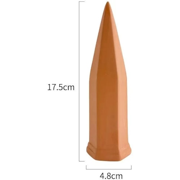 Pakke med 6 ler kegle vanding, plantevand dispenser som vandingskegle, ideel til vanding af planter og indendørs planter, holdbar og effektiv
