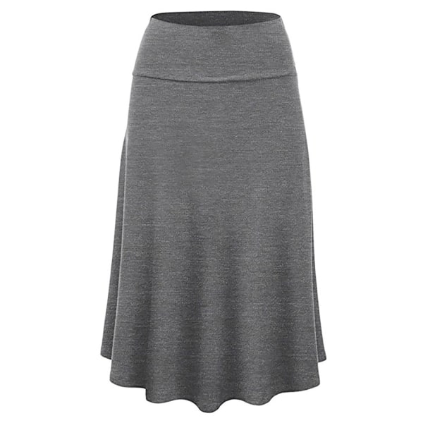 Kvinners ensfarget lett flare midi pull on lukking skjørt L størrelse