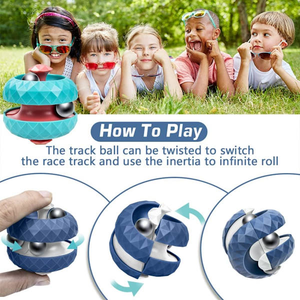 Spår Flipperspel Finger Spinner, Unika Fidgetleksaker Orbit Ball Toy, Finger Fidget Spinner Cube, Nyhet Pärlor Spår Infinity Cube Stress Relief Balls,  (Grön)