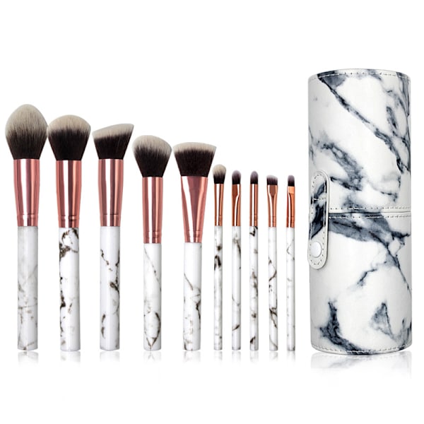 10 professionelle makeup-børster, marmor tekstur