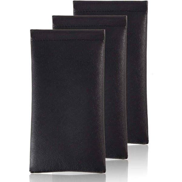 Klem Læder Solbrillepose - 3 Pak Opbevaringsbrilleposeholder