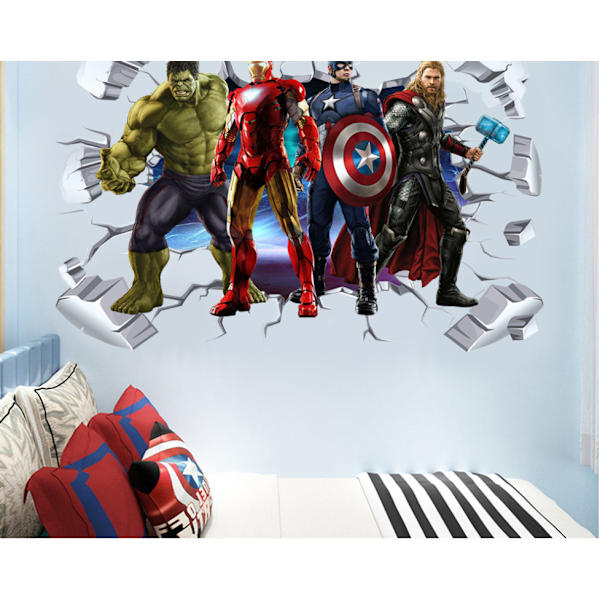 3D Avengers väggdekal Marvel superhjälte tapet för rumsdekoration