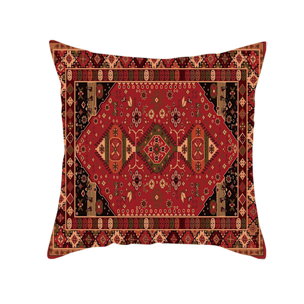 Röda kuddfodral 18x18 Set om 4 Boho Dekorativa Prydnadskuddar för Soffa Vardagsrum Kudde Säng Utomhus Persisk Matta Heminredning