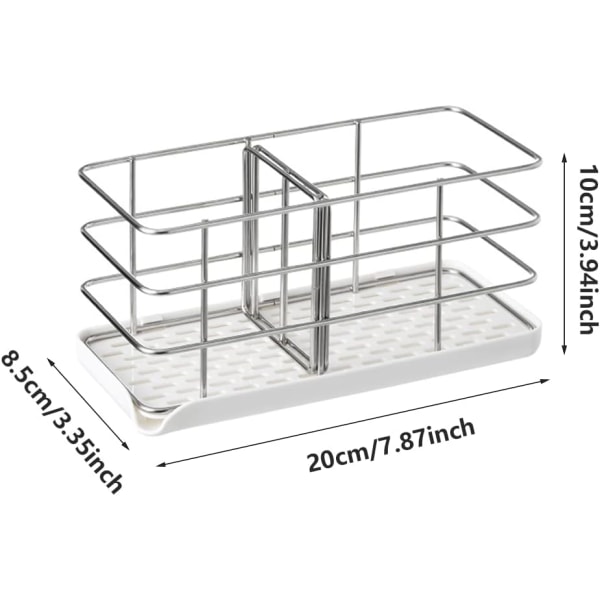 Rostfri diskbänkssvamp hållare diskho organiser kök diskbänk borste hållare