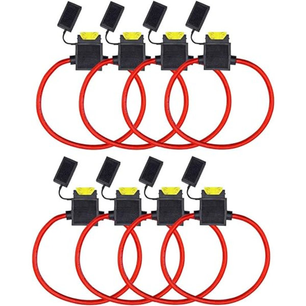 8-pack säkringshållare 12V vattentät 14AWG 20Amp Auto Car Motor Blade Fuse