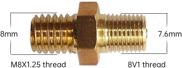 Skruvventil, M8x1 Mässing, Luftkompressorventil, Fyllningstank, Hexagonal Munstycke, Däckventil, Ventiladapter med Tätningsring, Skruvventil