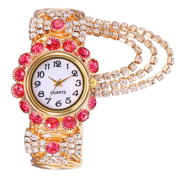 Damklocka med diamant, temperament, kvarts, mode, legering, armband