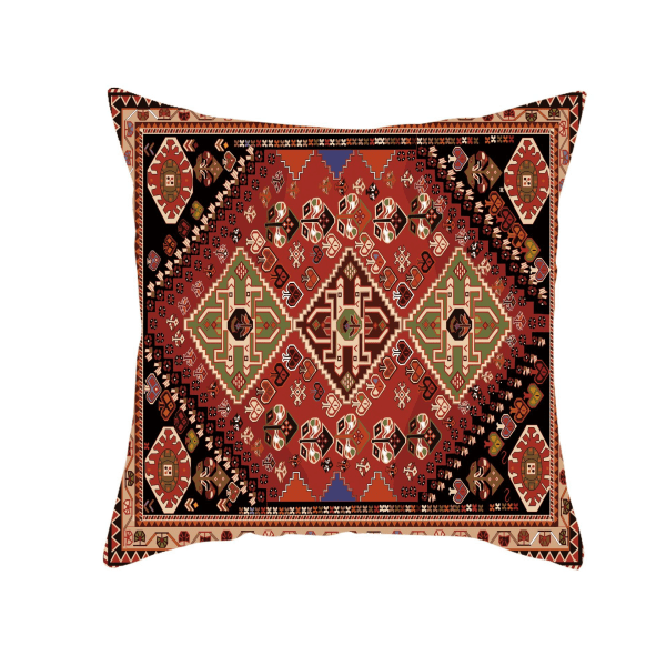 Röda kuddfodral 18x18 Set om 4 Boho Dekorativa Prydnadskuddar för Soffa Vardagsrum Kudde Säng Utomhus Persisk Matta Heminredning