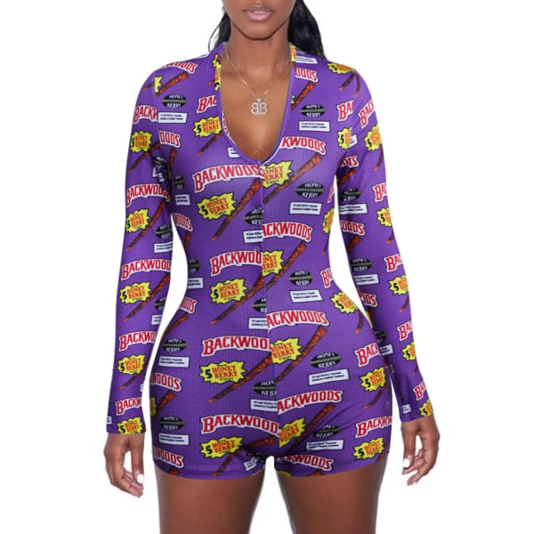 Kvinners Shorts One Piece Pyjamas Rompers Onesies Kvinner