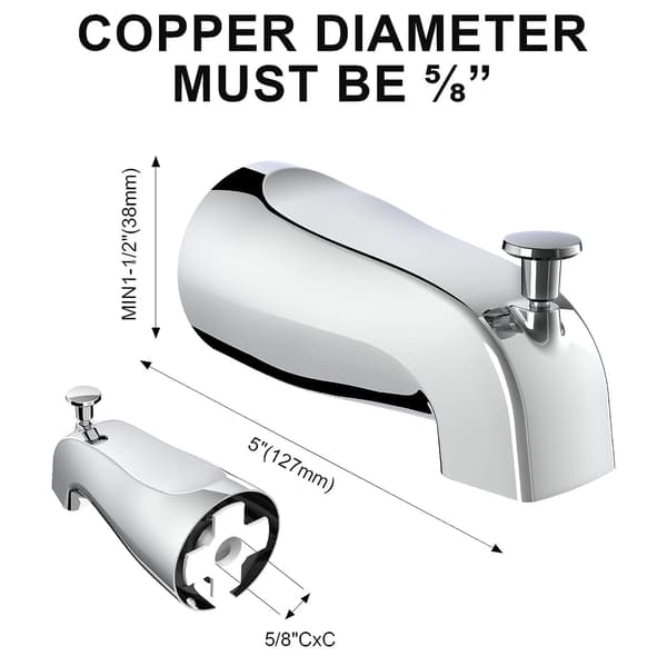 Universal badekarudløb med diverter - 5\" badekarhane
