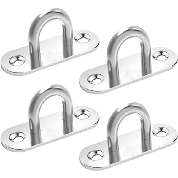 4 st rostfria ögleplattor, ögleplatta täckplatta, 304 metallkrokar U