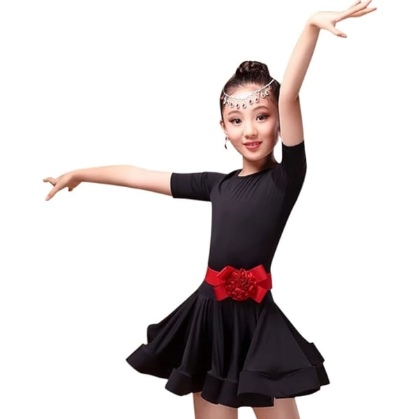 Girl's Latin Dance Dress Kjol för barn Balett Tango Rumba Dancewear w