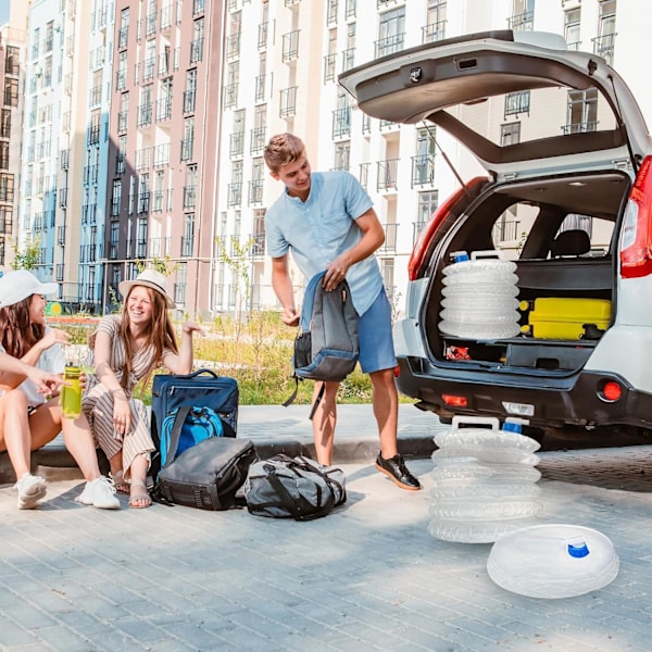 4-pack 10-liters hopfällbar vattenbehållare vattenkanna för utomhusvandring, camping och nödsituationer