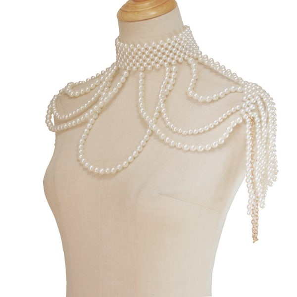 Smycken Axel Body Chain Sele Pearl Beaded Tofs Halsband Colla