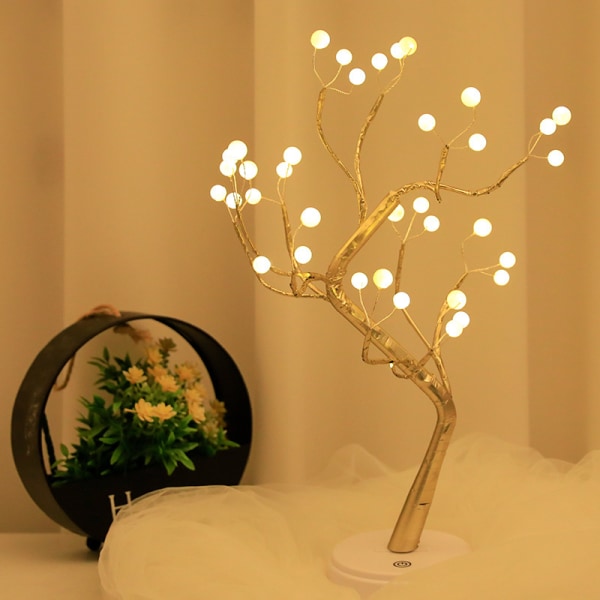 Ball Lights Tree Bordsskiva Bonsai Tree Twig Tree DIY artificiellt ljus
