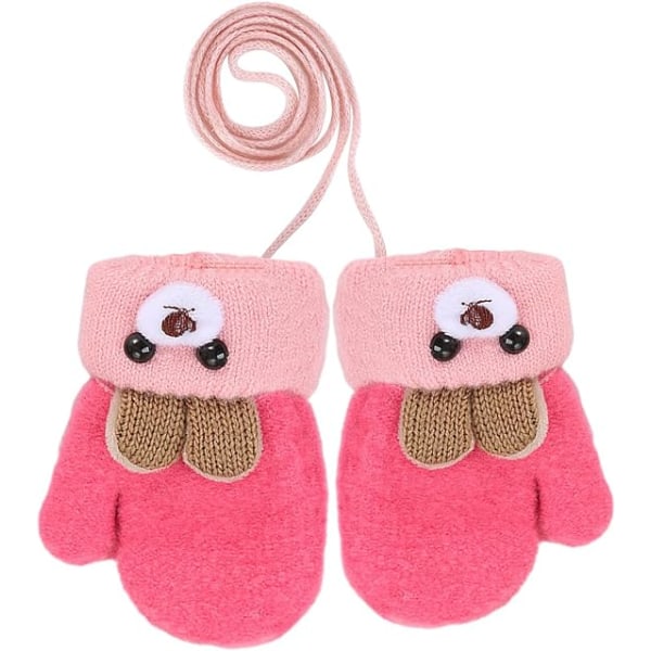 Toddler Vinter Termiska Handskar Varmt Stickade Vantar Baby String Plysch Handskar