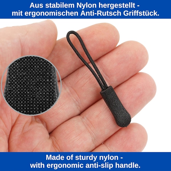 24 st Dragkedjekläppar Insats Svart Nylon Slider för Alla Reparationer, Dragkedjeersättningskläpp för Sportkläder, Ryggsäckar och Jackor